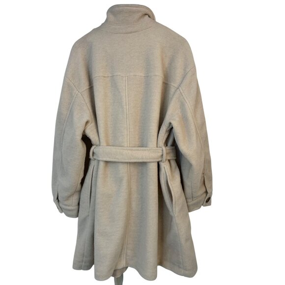 NWT Womens Ava & Viv Oatmeal Belted Trucker Shirt Coat 2X Plus Fleece RZ10405 - Picture 7 of 13